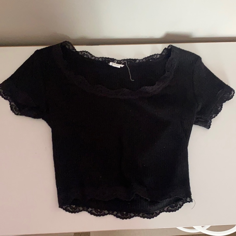 Black tee with lace